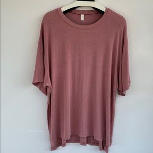 The Foxy Kind All Weekend Long Oversized Lounge Top Tee Short Sleeve Large